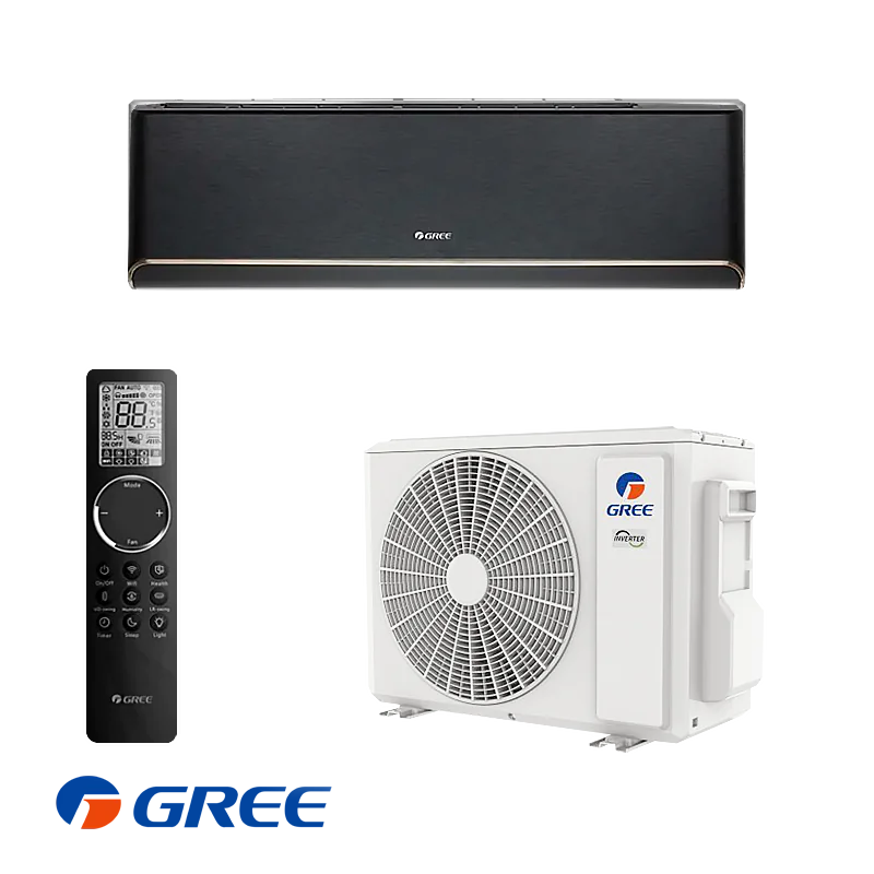 GREE AIRY GWH18AVDXE-K6DNA1A Black Дизайнерски климатици БакаловКлима